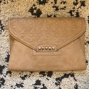 Faux Leather Tan Clutch